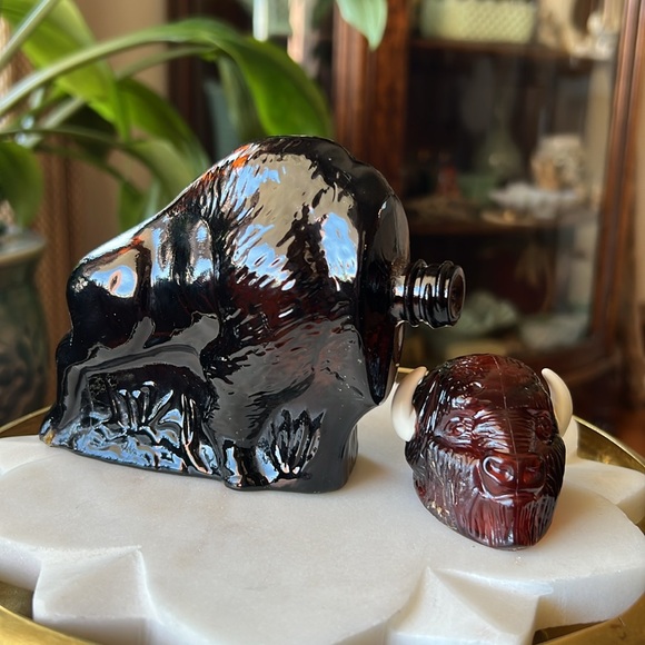 Vintage Avon American Buffalo Wild Country After Shave Decanter Glass Bottle - Picture 11 of 13